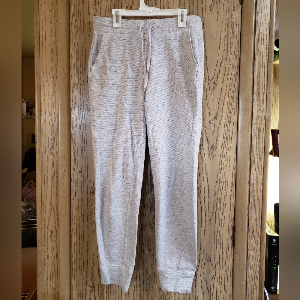 Champion Elite Joggers Women Small Heather Grey Drawstring Slash Pockets Active